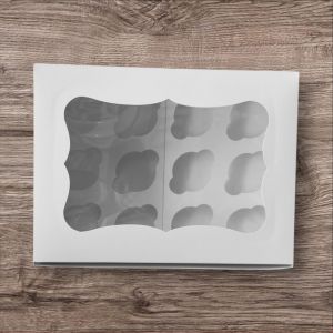 Caja para Reposteria blanca medida 33x25x10. Especial para 12 cupcakes